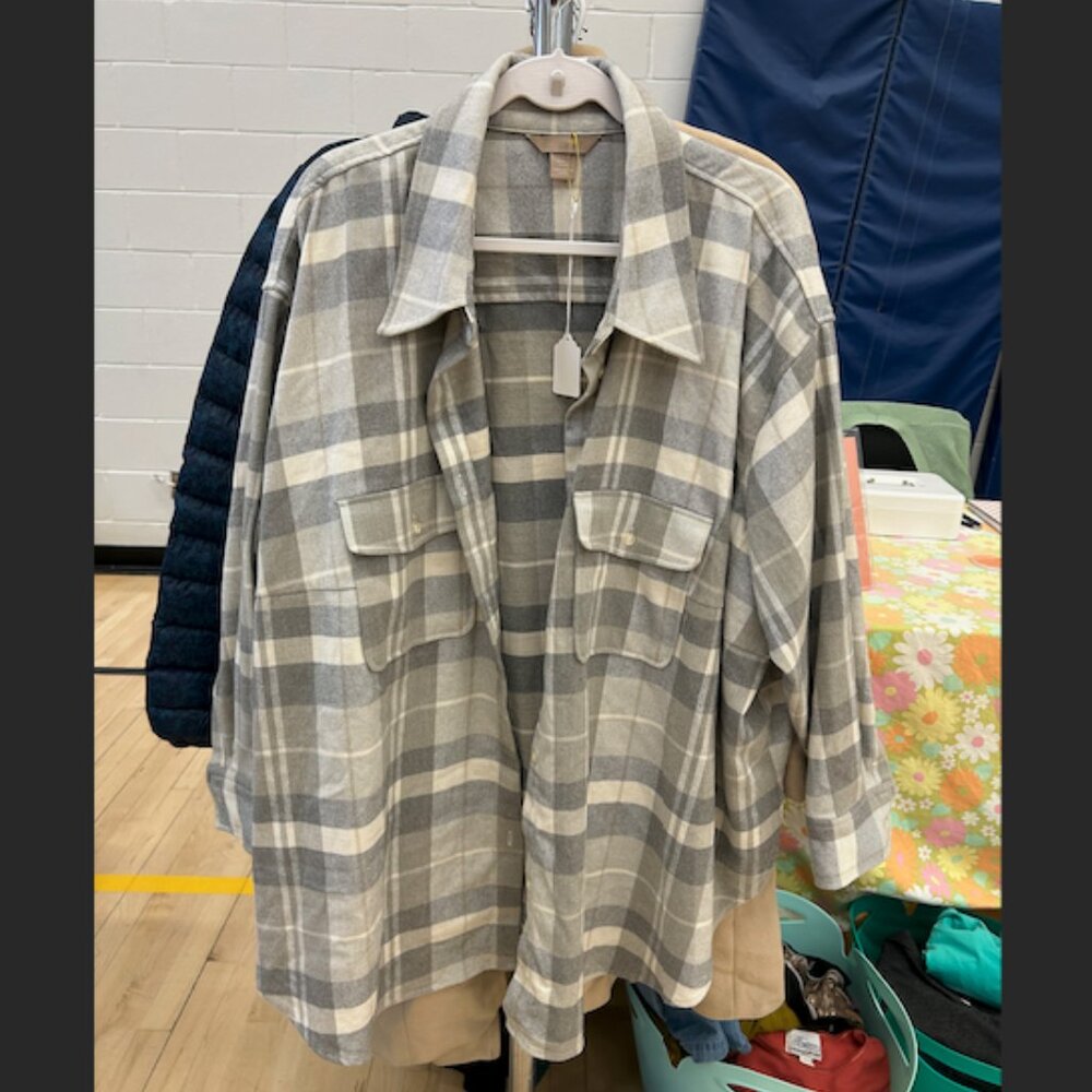 H&M Gray Plaid Shacket
